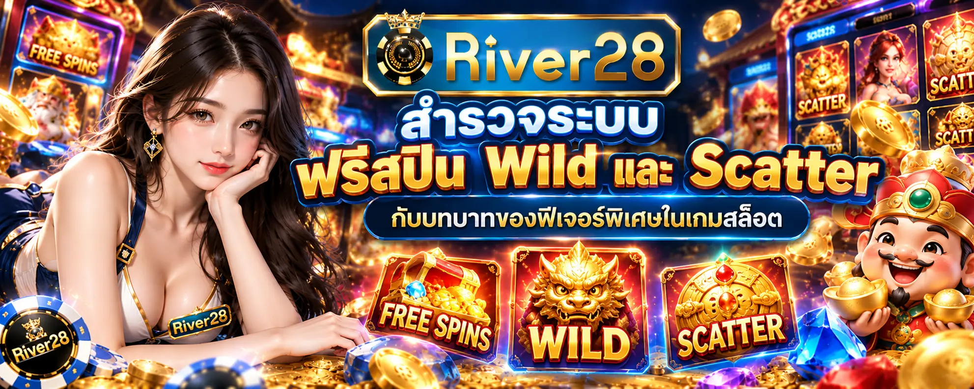 RIVER28 สำรวจระบบฟรีสปิน Wild และ Scatter กับบทบาทของฟีเจอร์พิเศษในเกมสล็อต